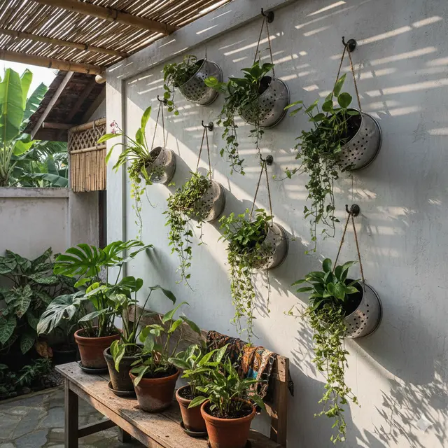 Model Pot Tanaman Dinding dari Barang Bekas Dapur Rumah (Foto: Gemini AI)