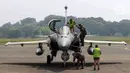 Dua pesawat tempur Rafale dan dua pesawat Airbus A400M Atlas serta dua pesawat Airbus A330MRTT Phoenix singgah di Jakarta hingga 27 Juli 2024. (Liputan6.com/Herman Zakharia)