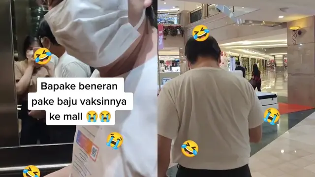 Kenakan kaos sertifikat vaksin, seorang bapak curi perhatian warganet.