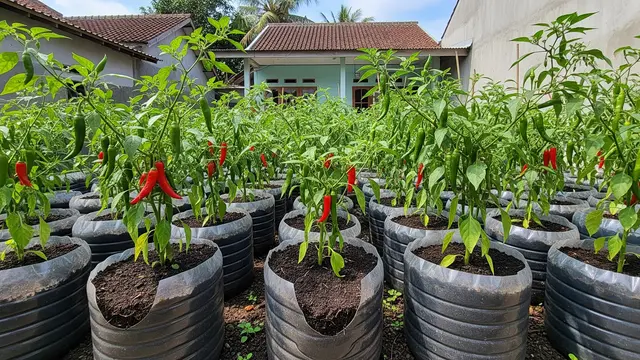 Ide Kebun Cabai Pakai Kompos Dapur yang Cocok untuk Pemula di Galon Air Bekas