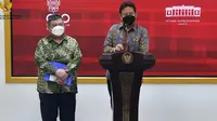 Menteri Kesehatan RI Budi Gunadi Sadikin memberikan keterangan pers usai Rapat Terbatas Laporan Vaksin COVID-19 Kedaluwarsa di Kantor Presiden, Jakarta pada Selasa, 31 Mei 2022. (Dok Sekretariat Kabinet RI)