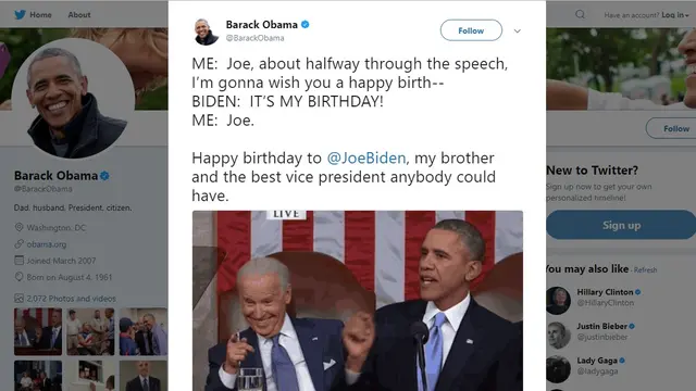Twit Bromance Obama-Biden (Source: Twitter @BarackObama)