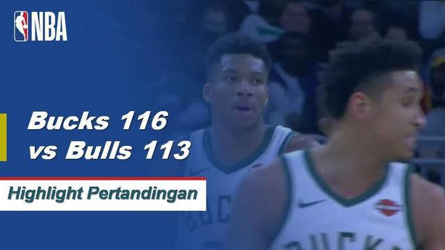 Giannis Antetokounmpo berakhir dengan 36 poin tertinggi musim ini dengan 11 rebound dan delapan assist, ketika Milwaukee Bucks secara sempit mengalahkan Chicago Bulls, 116-113.