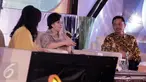 Menteri Keuangan Sri Mulyani saat memaparkan sosialisasi kenaikan santunan korban kecelakaan penumpang umum dan korban kecelakaan lalu lintas Jasa Raharja di Jakarta, Jumat (12/5). (Liputan6.com/Faizal Fanani)