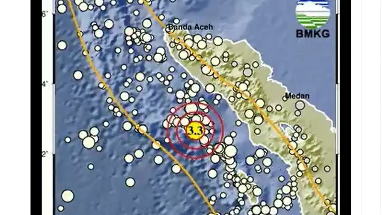 Gempa Aceh hari ini. (BMKG)