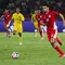 Jens Raven ketika menggiring bola ke gawang Malaysia pada laga pemungkas Grup A Piala AFF U-23 2025, Senin (21/7/2025). (Bola.com/Abdul Aziz)