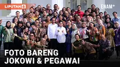 Jokowi dan Iriana Ajak Seluruh Pegawai Istana Foto Bareng
