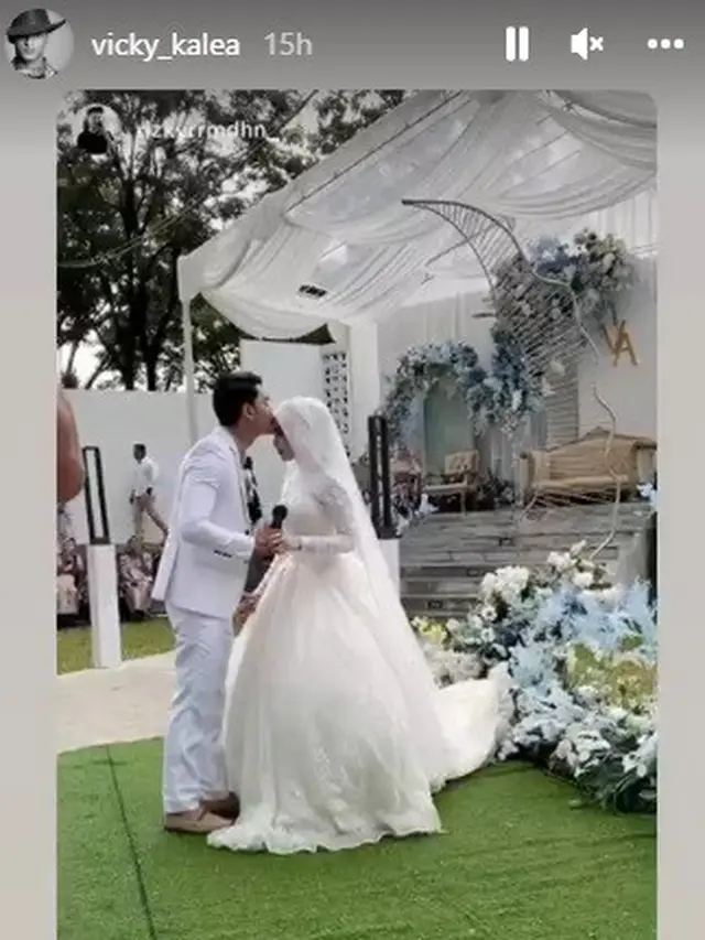 Vicky Kalea menikah dengan Alliza Putri (Foto: Instagram @vicky_kalea @rizkyrmdhn)