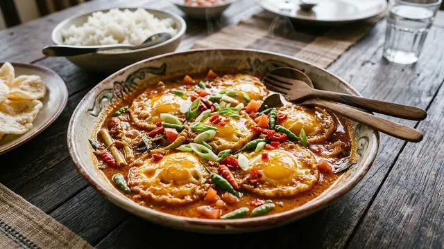 Resep Telur Ceplok Masak Santan Pedas