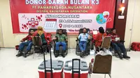 Kegiatan donor darah yang digelar PAMA BPOP bersama PMI Balikpapan.