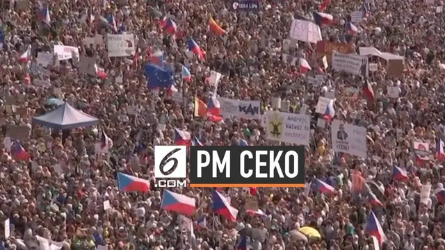 VIDEO: Demo Besar-besaran Desak Perdana Menteri Ceko Mundur