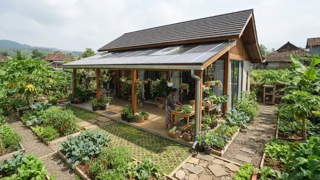 Rumah Kampung Modern dengan Teras Luas