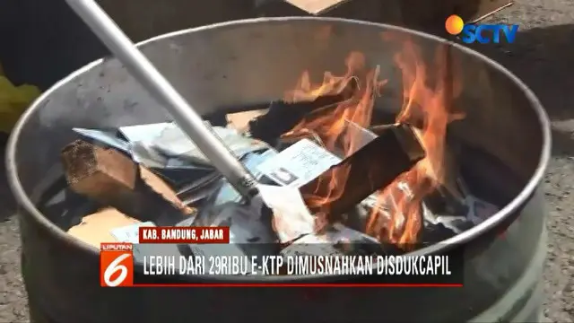 Disdukcapil Kabupaten Bandung Musnahkan 29 Ribu E-KTP Rusak