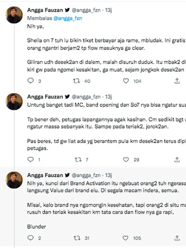 Penampilan Sheila On 7 Juga Sempat Diwarnai Kericuhan di Salah Satu Mal di Jakarta. (twitter @angga_fzn)
