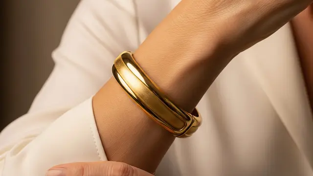 Gelang Emas Model Bangle Tebal