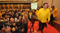 Agung laksono terpilih sebagai Ketua Umum Golkar setelah menjalani pemilihan pada munas golkar di Ancol, Jakarta, Minggu (7/12/2014). (Liputan6.com/Miftahul Hayat)