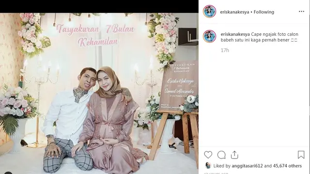 Young Lex dan istri (Foto: Instagram/@eriskanakesya)