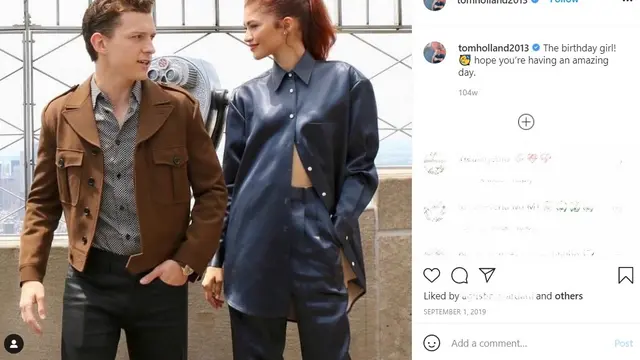 Ucapan selamat ultah Tom Holland untuk Zendaya pada 2020. (Instagram/ tomholland2013)