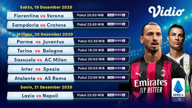 Jadwal Liga Italia pekan ke-13 di Vidio