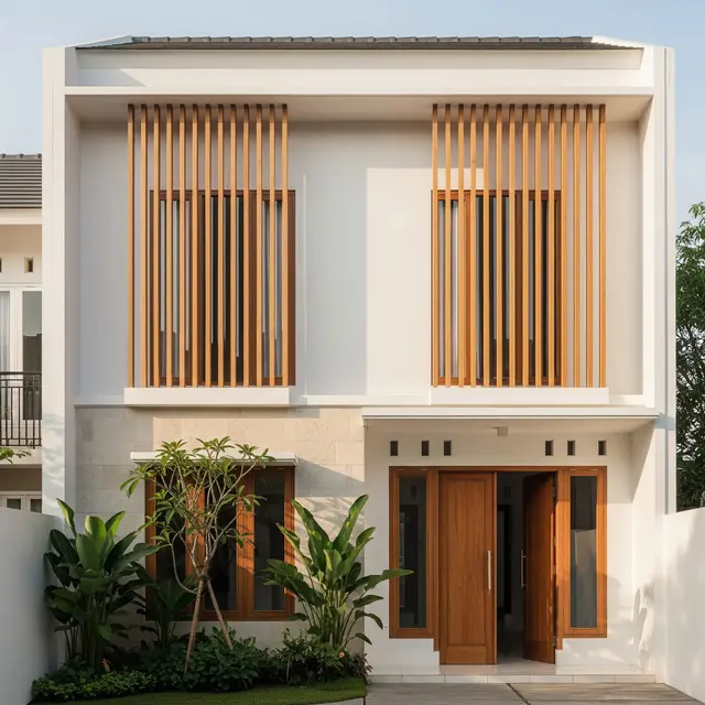 9 Desain Tampak Depan Rumah Minimalis Modern dengan Perpaduan Kayu, Hangat dan Elegan