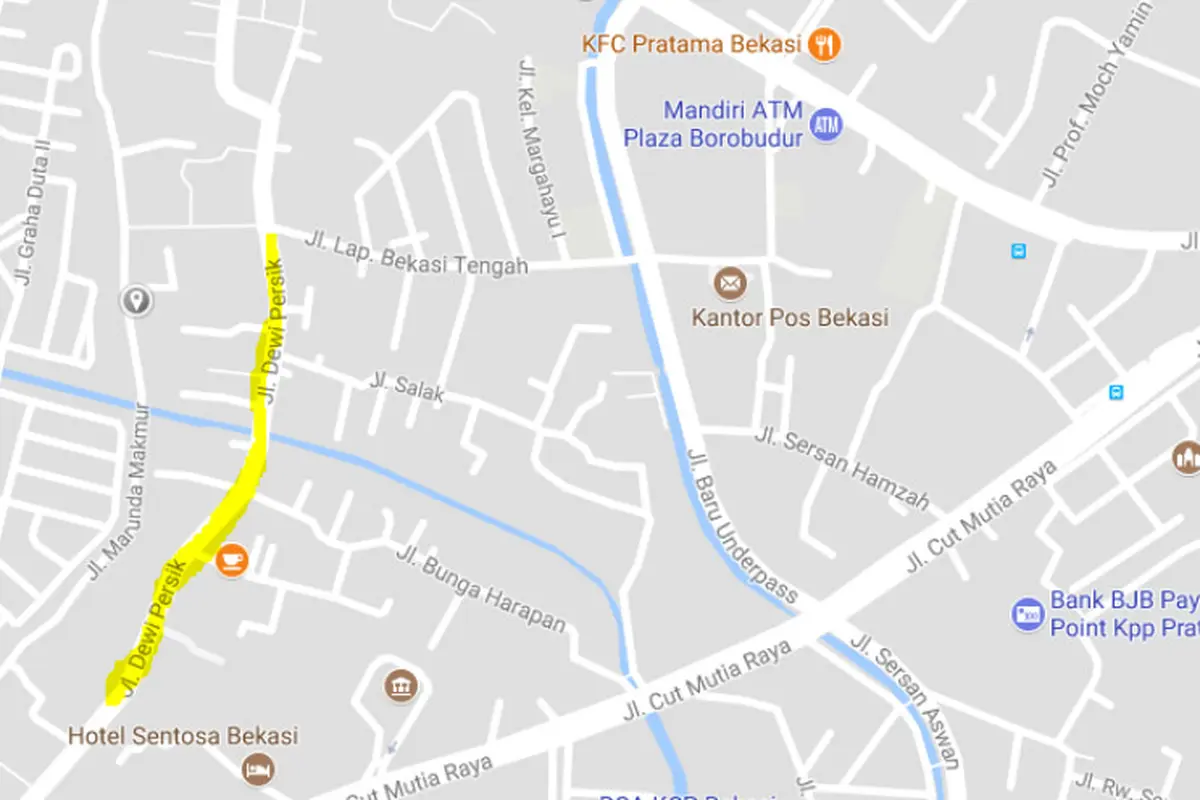 Jalan Dewi Sartika Berubah Nama Jadi Jalan Dewi Persik di Gmaps