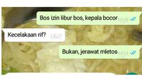 5 Chat Karyawan Minta Bolos Kerja ke Atasan Ini Nyeleneh Banget (sumber: Istimewa)