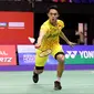 Tunggal putra Indonesia, Jonatan Christie, kalah dari pemain Jepang, Kento Momota, pada perempat final Hong Kong Terbuka 2018, Jumat (16/11/2018). (PBSI)