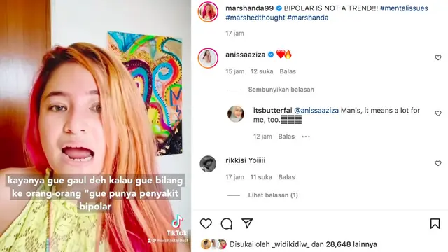Geram Banyak yang Klaim Idap Bipolar, Marshanda: Penyakit Mental Itu Bukan Tren!