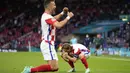 Tiga gol Kroasia yang diborong oleh Nikola Vlasic, Luka Modric, dan Ivan Perisic membuat Skotlandia tersingkir dari ajang Euro 2020 karena terdampar di dasar grup dengan nilai satu. (Foto: AP/Pool/Petr David Josek)