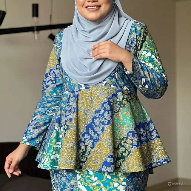 Model Gamis Batik Sederhana tapi Elegan untuk Orang Gemuk