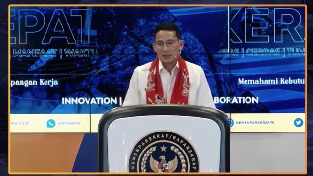Menparekraf Sandiaga Uno dalam The Weekly Brief with Sandi Uno, Senin, 13 November 2023