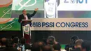 Ketua Umum PSSI, Edy Rahmayadi saat membuka Kongres Tahunan PSSI 2018 yang berlangsung di ICE BSD, Tangerang (13/1/2018). Salah satu agenda Kongres PSSI 2018 adalah revisi Statuta. (Bola.com/Nicklas Hanoatubun)