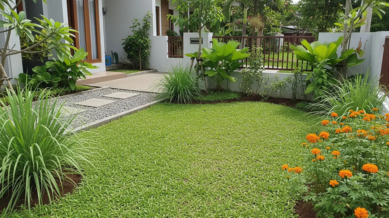 Konsep Halaman Rumah Berumput Pendek Supaya Tidak Menarik Ular