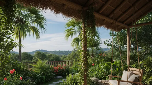 Model Teras Rumah Kampung Ala Villa (Image by Gemini AI)