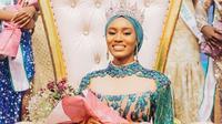 Shatu Garko berhasil menyabet gelar Miss Nigeria 2021 dan mencetak sejarah menjadi hijaber pertama yang memenangkan kontes kecantikan ini dalam 44 tahun. (Tangkapan Layar @missnigeriaorg)