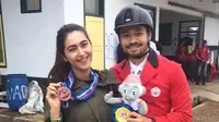 Nabila Syakieb dan suami, Reshwara, raih medali di PON Jabar 2016 [foto: instagram]