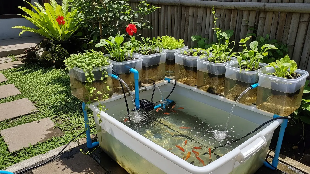 Model Kolam Ikan Portable dari Kontainer Plastik/ Ilustrasi AI