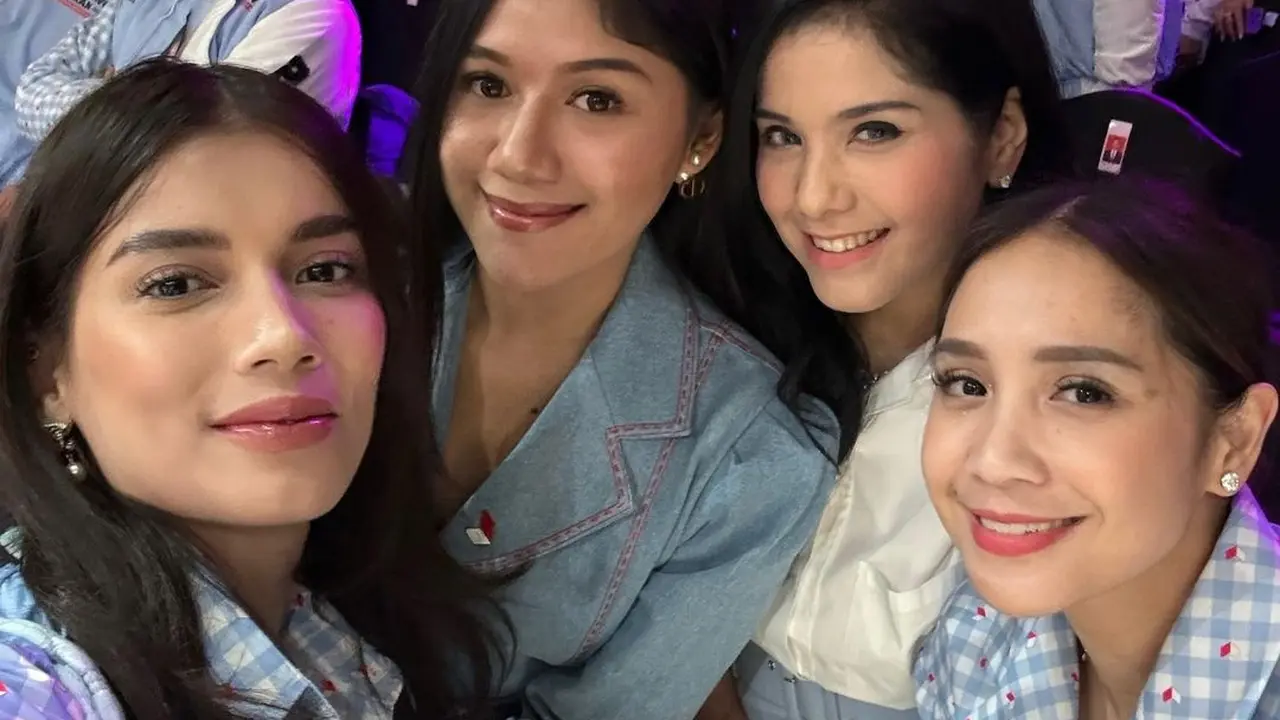 Gaya Akrab Nagita Slavina Bareng Mantan Puteri Indonesia hingga Gadis Sampul Saat Nonton Debat Capres Terakhir