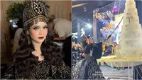 Penampilan Putri Isnari di resepsi pernikahan bertema Maroko Style. (sumber: Instagram/siahkhasih.hairdo/fri.plus)