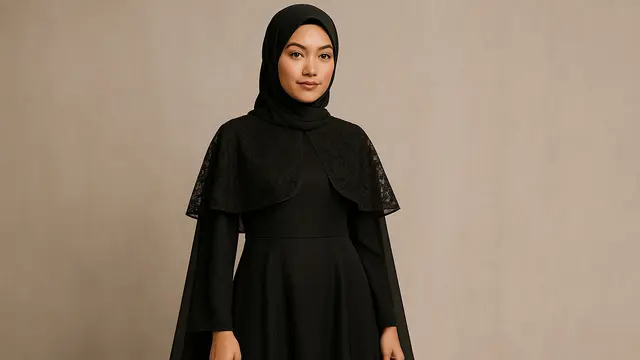 7 Model Gamis Hitam untuk Pesta Tren 2025 yang Elegan, Mewah dan Mudah Dipadukan