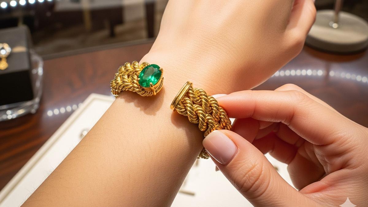 15 Model Gelang Emas Kombinasi Batu Permata 2025, Elegan dan Penuh Gaya