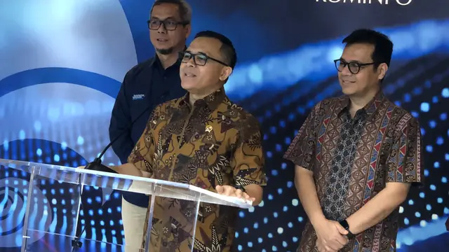 Konferensi pers di kantor Kementerian Kominfo, Jakarta, Rabu (17/4/2024). (Foto: Liputan6.com/Tira Santia)
