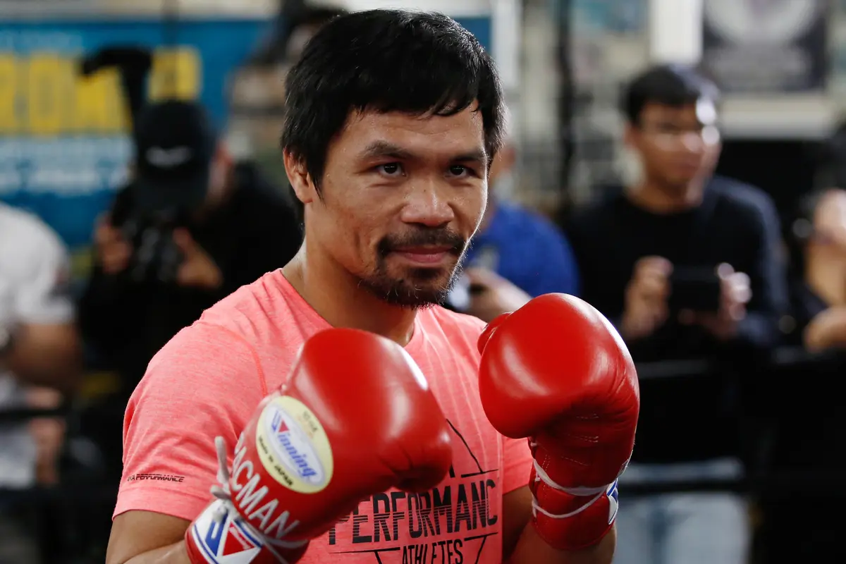 Latihan Santai Manny Pacquiao Jelang Hadapi Adrien Broner