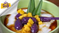 Bubur biji salak ubi ungu. (Fotografer: Nurwahyunan/DI: M. Iqbal Nurfajri/Chef: Arum Sari)