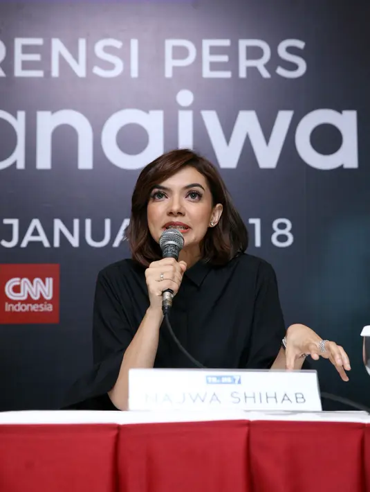 "Itu private ya, bukan konsumsi publik jadi saya prihatin dan seharusnya itu jadi ranah privat Ahok," kata Najwa Shihab usai preskon program Mata Najwa di Menara Bank Mega, Jakarta Selatan, Senin (8/1/2018). (Nurwahyunan/Bintang.com)
