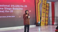 Menteri Sosial (Mensos) Tri Rismaharini menghadiri acara puncak peringatan Hari Lanjut Usia Nasional (HLUN) 2024 di halaman Kantor Bupati Aceh Utara. (Liputan6.com/Dicky Agung Prihanto)