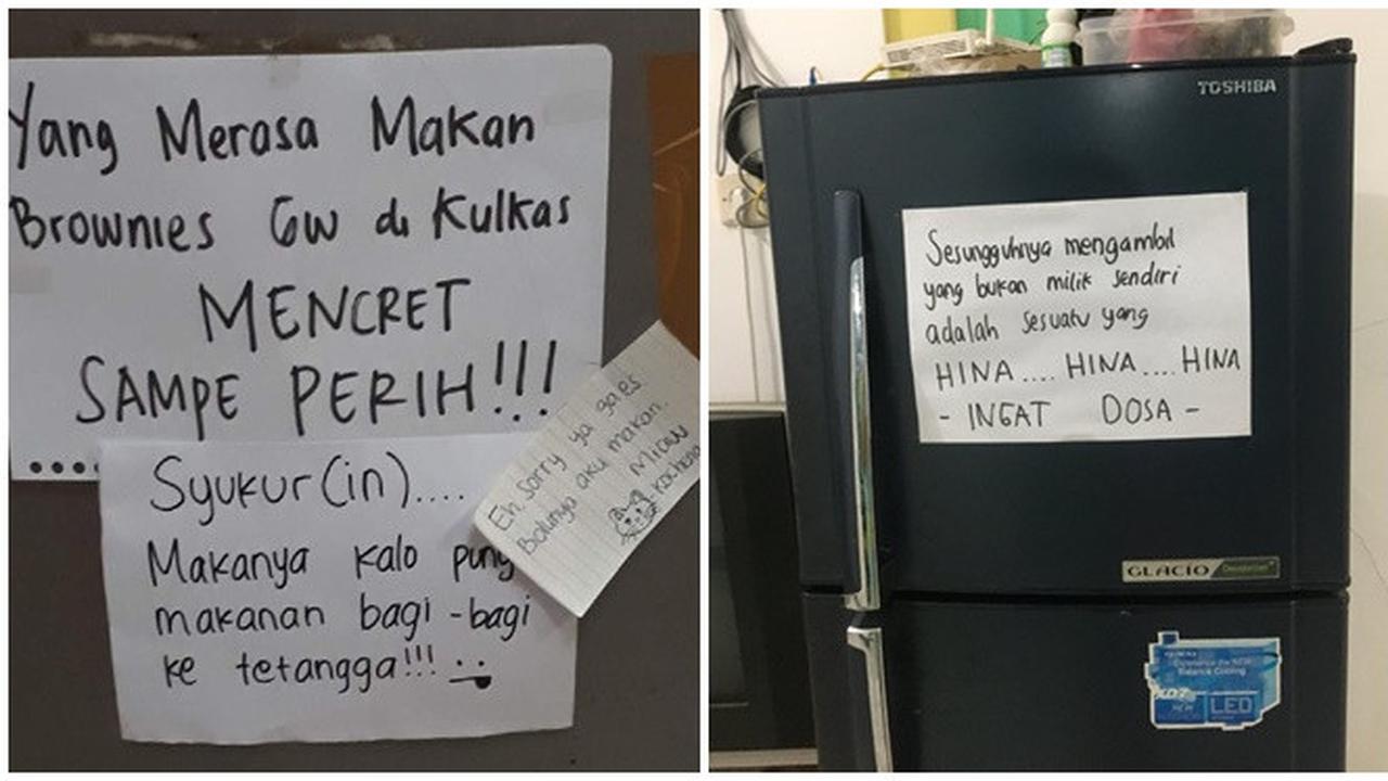 6 Tulisan Sindir Anak Kos yang Ambil Makanan Tanpa Izin Ini Bikin Senyum Miris