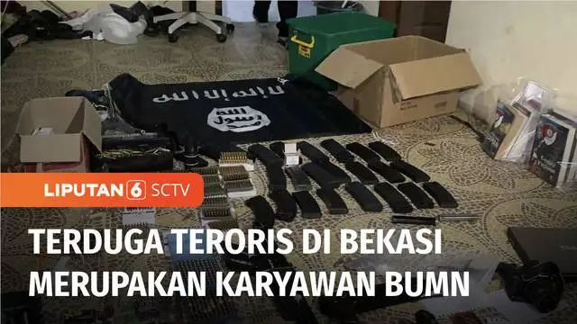 Detasemen Khusus 88 antiteror Polri menangkap seorang terduga teroris di daerah Bekasi, Jawa Barat, pada Senin siang. Tim Densus juga menyita ribuan butir peluru dan senjata api, serta bendera ISIS dari dalam rumah terduga teroris yang merupakan kary...