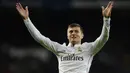 Toni Kroos memiliki andil besar dalam memberikan gelar Liga Champions untuk Real Madrid setelah didatangkan pada 2014 silam. Sebelumnya, Kroos juga berhasil mempersembahkan gelar tersebut bersama Bayern Munchen di tahun 2013. (AFP/Javier Soriano)