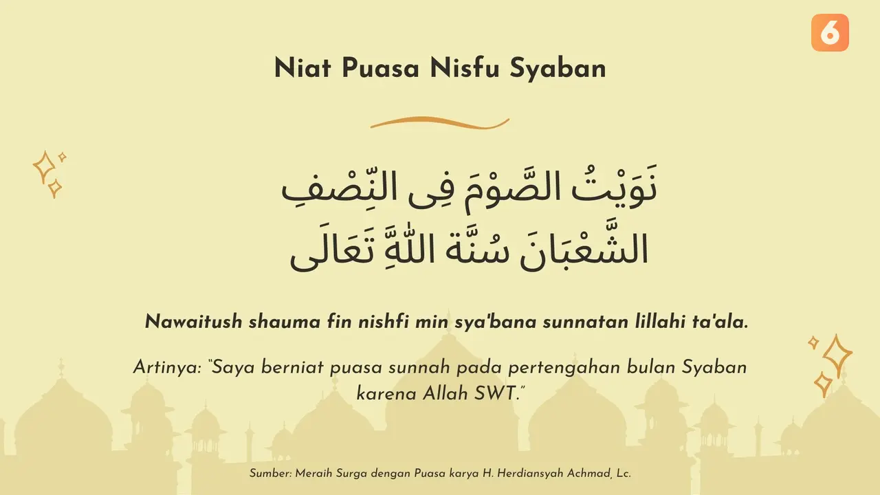 Lafal Niat Puasa Nisfu Syaban